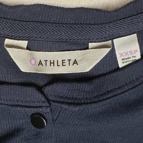 Athleta Women’s Navy Blue Ribbed Henley Maxi Dress Size XXSP Sporty Athleisure - Picture 4 of 11